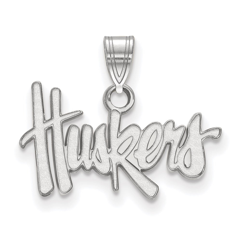 14K White Gold Logoart University Of Nebraska Huskers Small Pendant