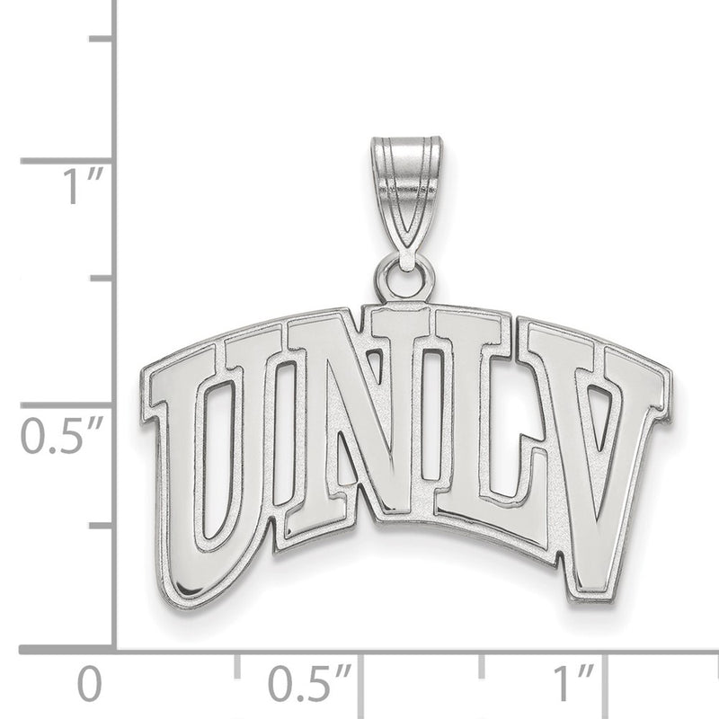 Sterling Silver Rhodium Plated Logoart University Of Nevada Las Vegas U N L V Large Pendant