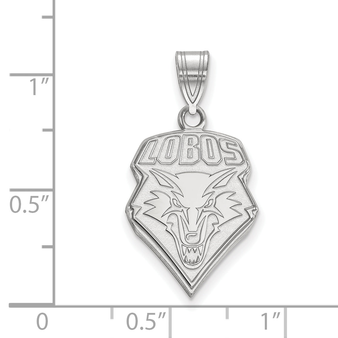 10K White Gold Logoart University Of New Mexico Lobos Large Pendant