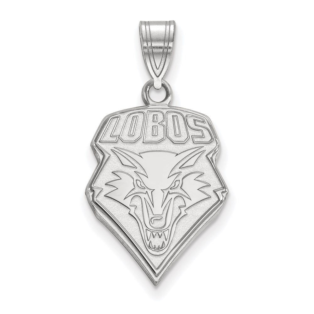 10K White Gold Logoart University Of New Mexico Lobos Large Pendant