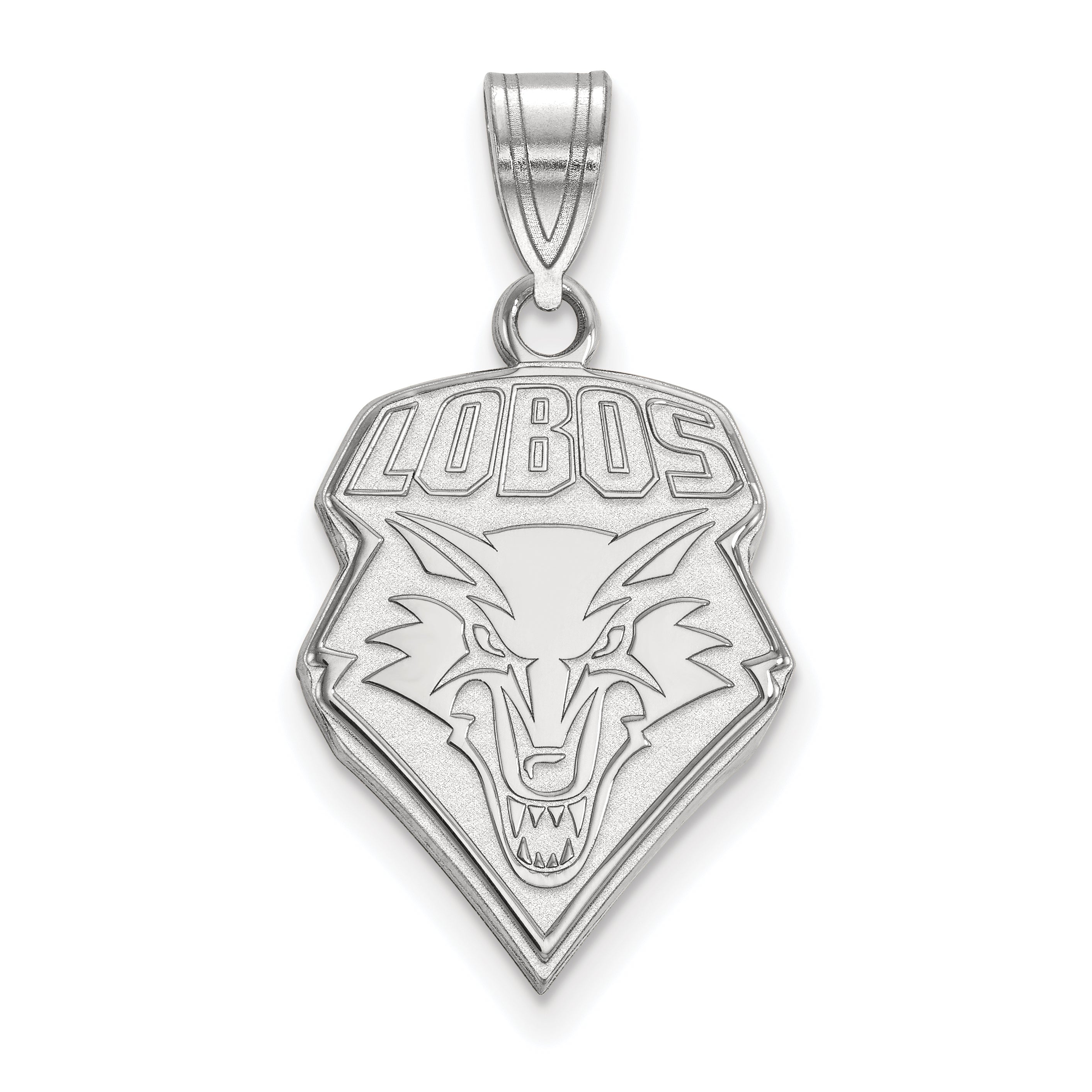 10K White Gold Logoart University Of New Mexico Lobos Large Pendant