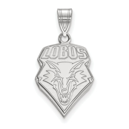 10K White Gold Logoart University Of New Mexico Lobos Large Pendant