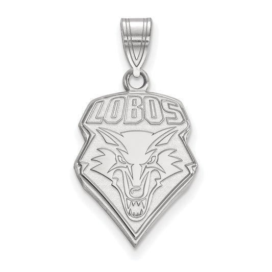 10K White Gold Logoart University Of New Mexico Lobos Large Pendant