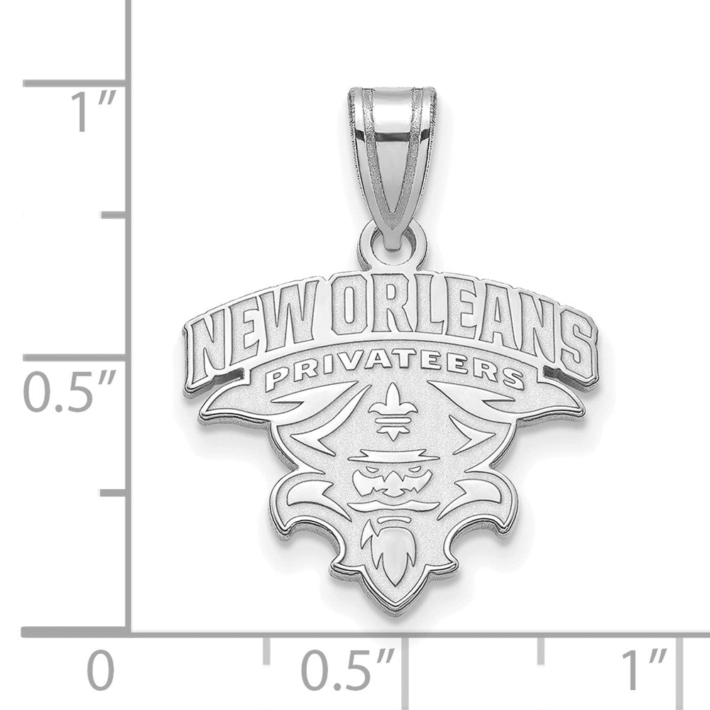 14K White Gold Logoart University Of New Orleans U N O Medium Pendant