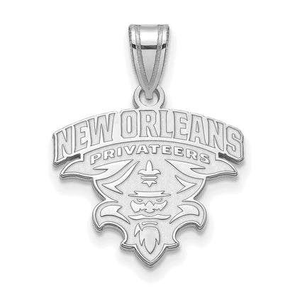 14K White Gold Logoart University Of New Orleans U N O Medium Pendant