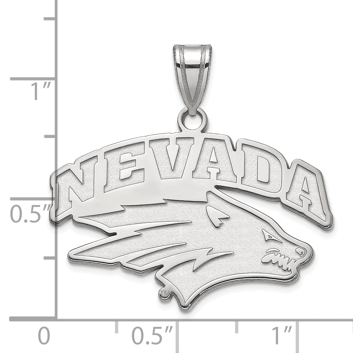 14K White Gold Logoart University Of Nevada Reno Large Pendant