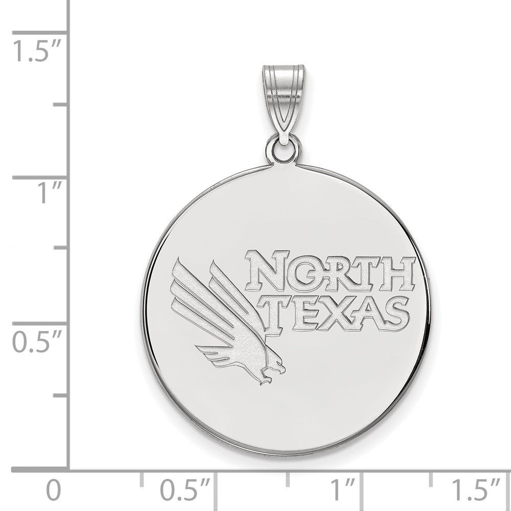14K White Gold Logoart University Of North Texas Extra Large Disc Pendant