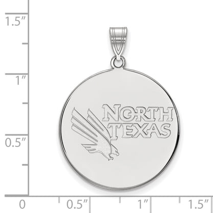 14K White Gold Logoart University Of North Texas Extra Large Disc Pendant