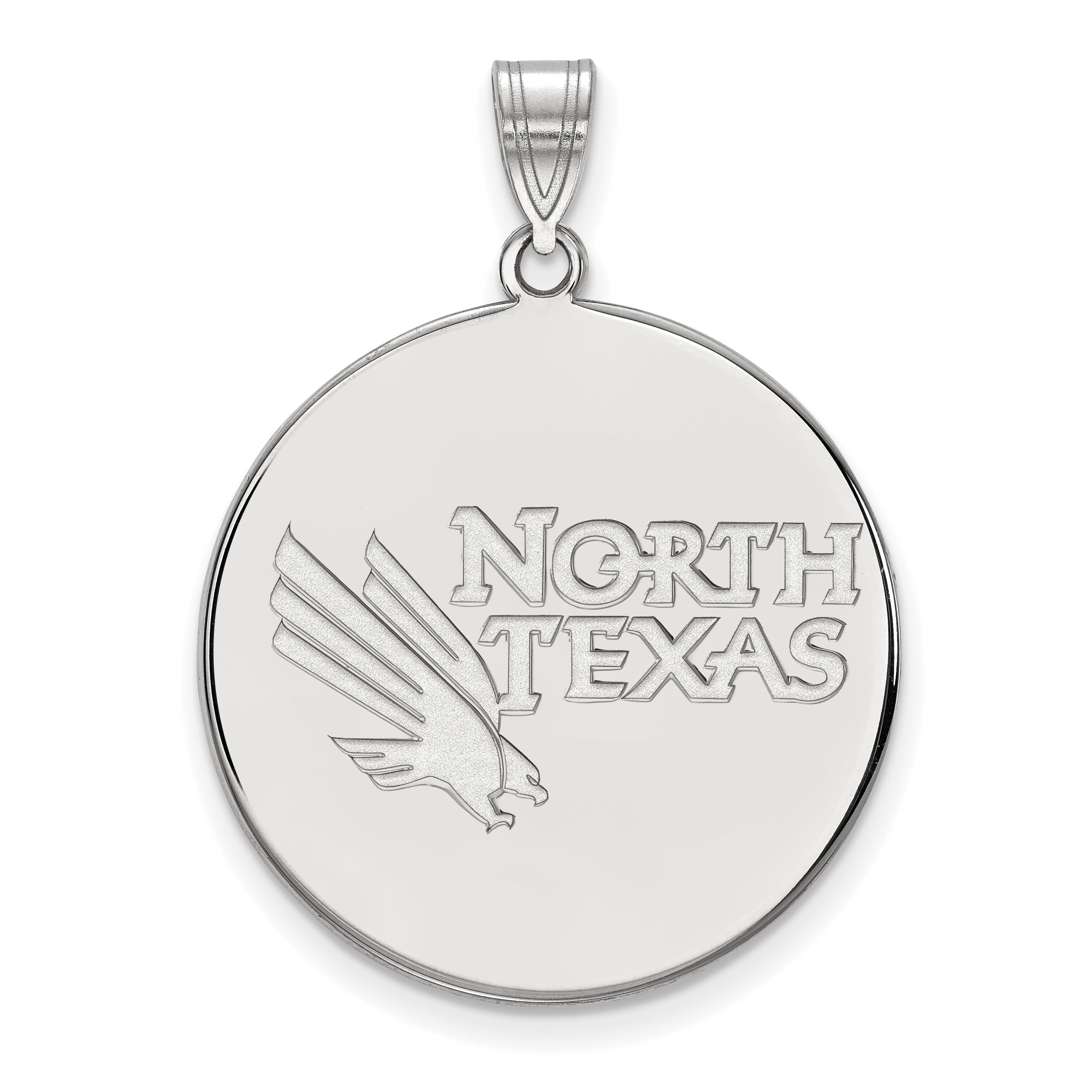 10K White Gold Logoart University Of North Texas Extra Large Disc Pendant