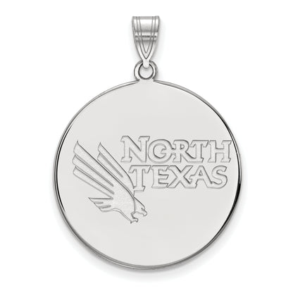 10K White Gold Logoart University Of North Texas Extra Large Disc Pendant
