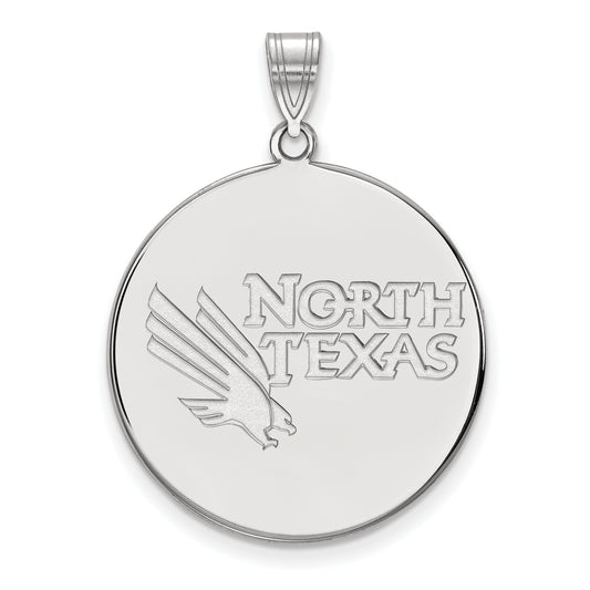 10K White Gold Logoart University Of North Texas Extra Large Disc Pendant