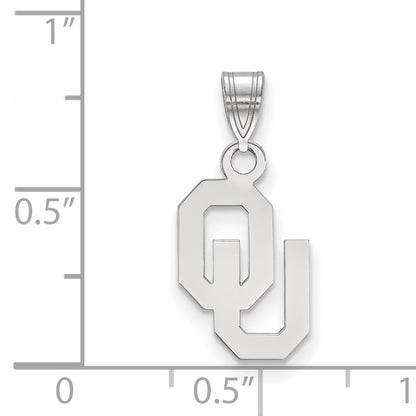 10K White Gold Logoart University Of Oklahoma O U Small Pendant
