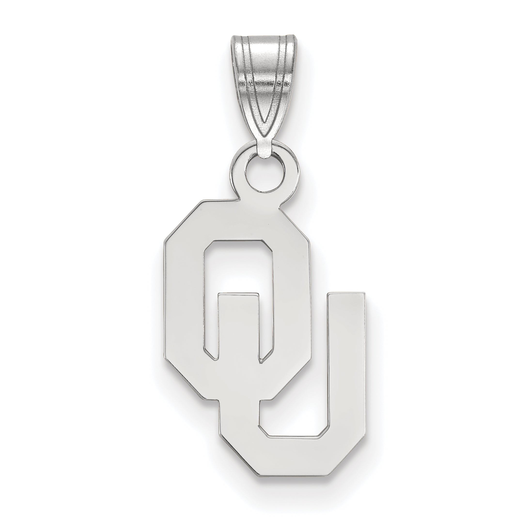 10K White Gold Logoart University Of Oklahoma O U Small Pendant