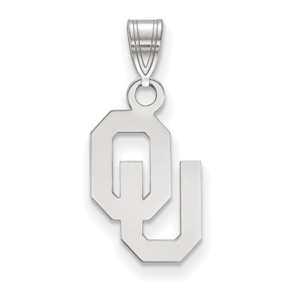 Sterling Silver Rhodium Plated Logoart University Of Oklahoma O U Small Pendant
