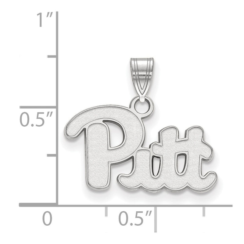 Sterling Silver Rhodium Plated Logoart University Of Pittsburgh Small Pendant