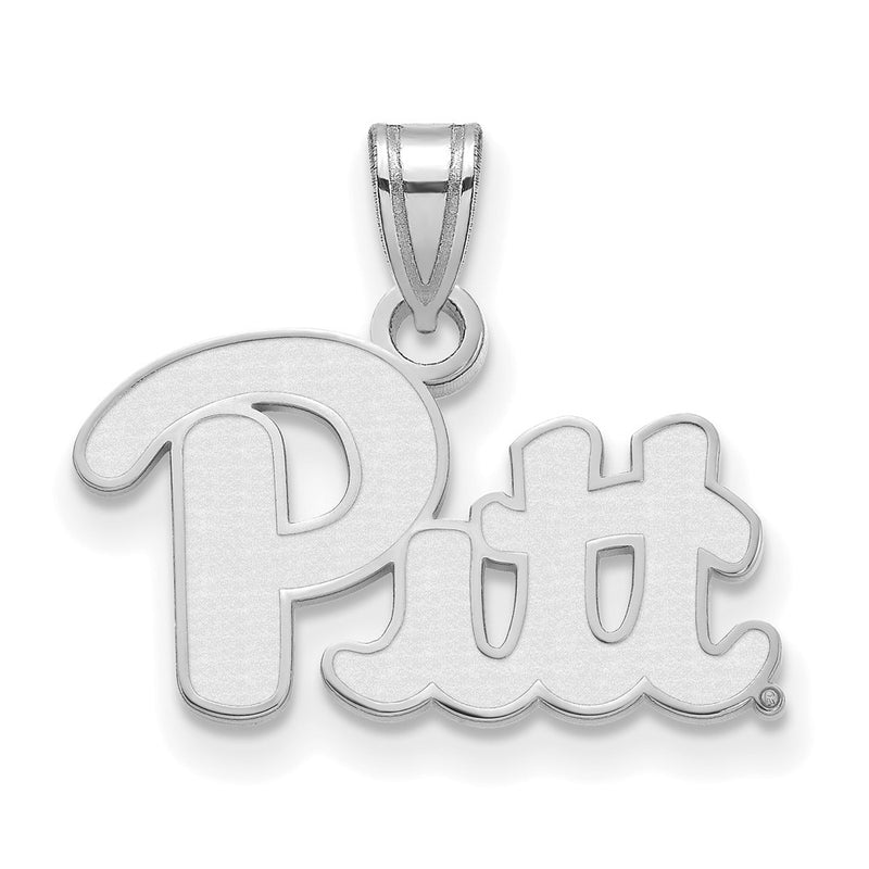 Sterling Silver Rhodium Plated Logoart University Of Pittsburgh Small Pendant