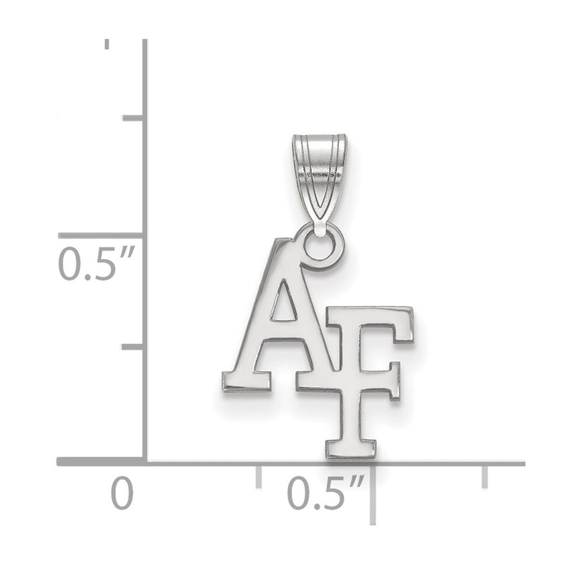 Sterling Silver Rhodium Plated Logoart United States Air Force Academy A F Small Pendant