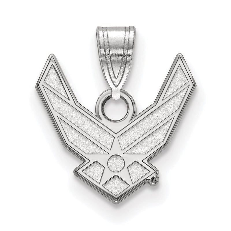 Sterling Silver Rhod-Pltd Logoart U.s. Air Force Small Pendant