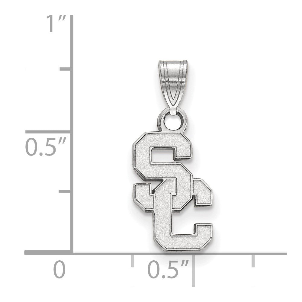 14K White Gold University Of Southern California S C Small Pendant