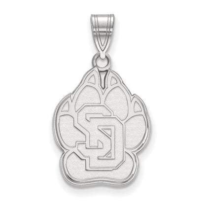 10K White Gold Logoart University Of South Dakota Large Pendant