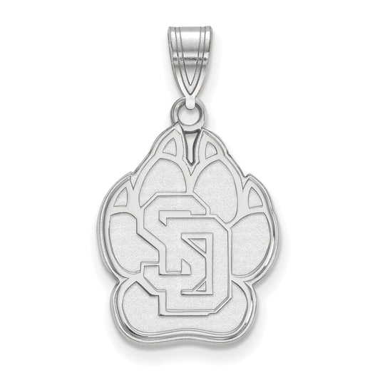 10K White Gold Logoart University Of South Dakota Large Pendant