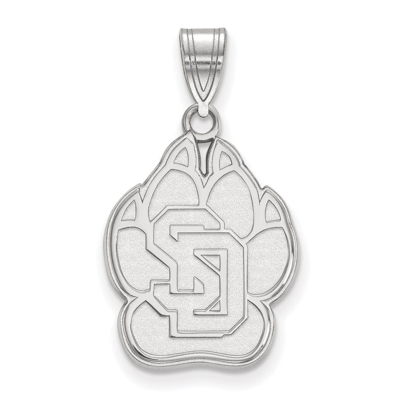 Sterling Silver Rhodium Plated Logoart University Of South Dakota Large Pendant