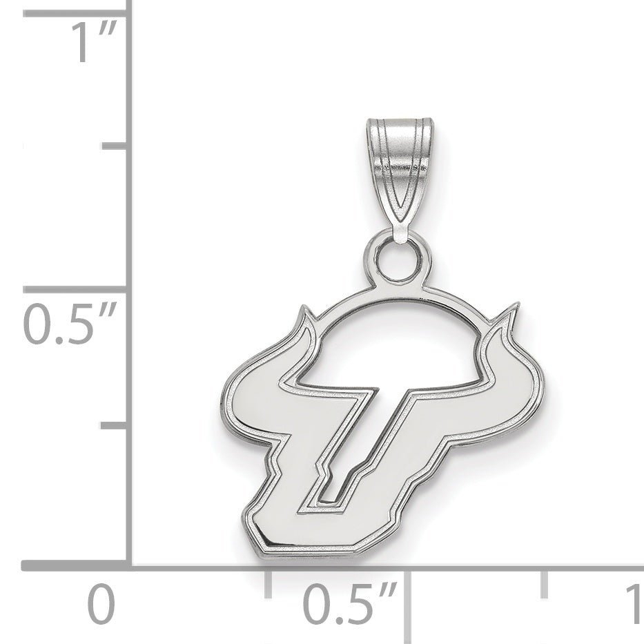 10K White Gold Logoart University Of South Florida Bull Small Pendant