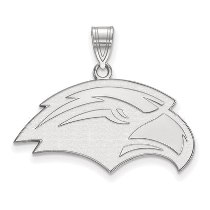 Sterling Silver Rhodium Plated Logoart University Of Southern Mississippi Eagle Medium Pendant
