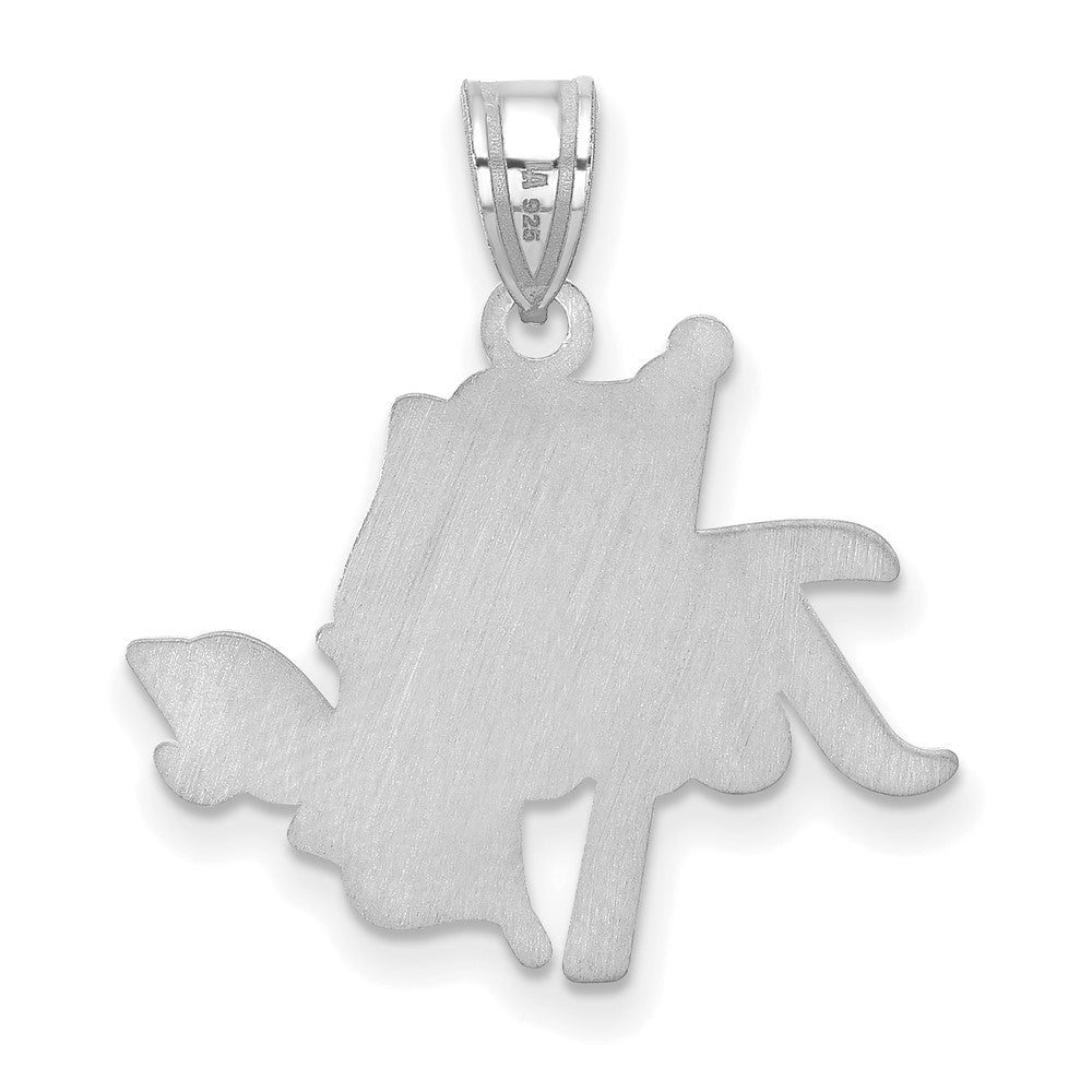 Sterling Silver Rhodium Plated Logoart University Of Tulsa Large Pendant