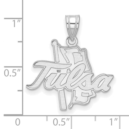 Sterling Silver Rhodium Plated Logoart University Of Tulsa Large Pendant