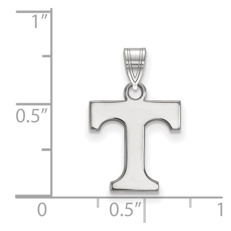 Sterling Silver Rhodium Plated Logoart University Of Tennessee Letter T Small Pendant