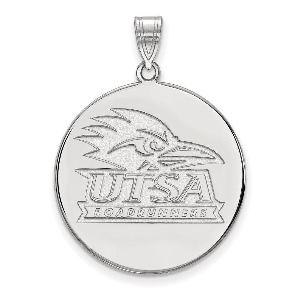 Sterling Silver Rhodium Plated Logoart University Of Texas At San Antonio Extra Large Disc Pendant
