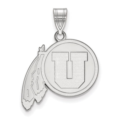 14K White Gold Logoart University Of Utah Large Pendant