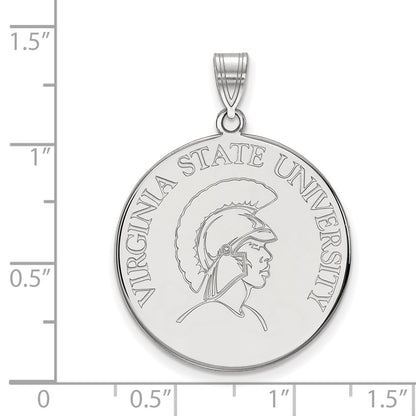 14K White Gold Logoart Virginia State University Extra Large Disc Pendant