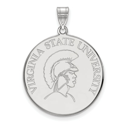 10K White Gold Logoart Virginia State University Extra Large Disc Pendant