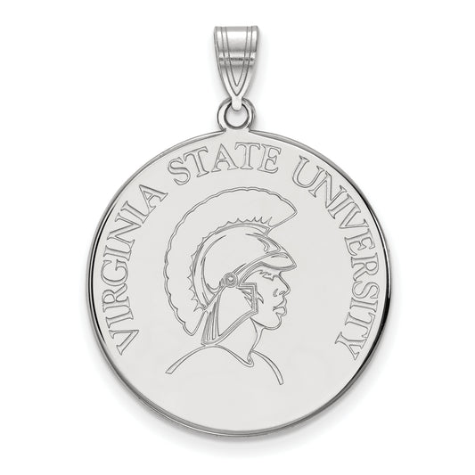 10K White Gold Logoart Virginia State University Extra Large Disc Pendant