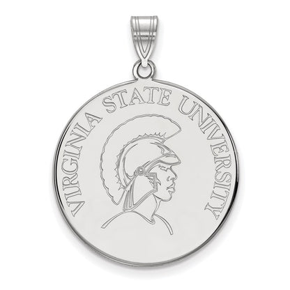 14K White Gold Logoart Virginia State University Extra Large Disc Pendant