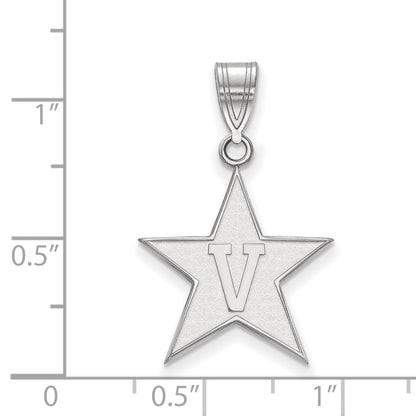 Sterling Silver Rh Plated Logoart Vanderbilt University Large Pendant