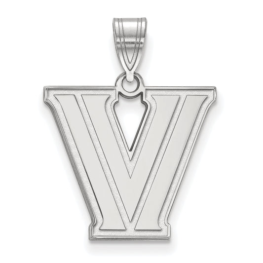10K White Gold Logoart Villanova University Letter V Medium Pendant