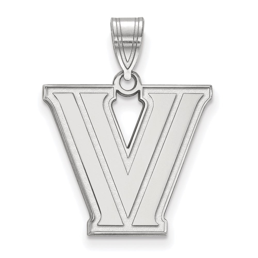 14K White Gold Logoart Villanova University Letter V Medium Pendant
