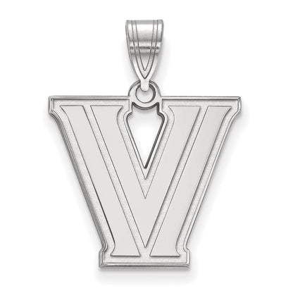 14K White Gold Logoart Villanova University Letter V Medium Pendant