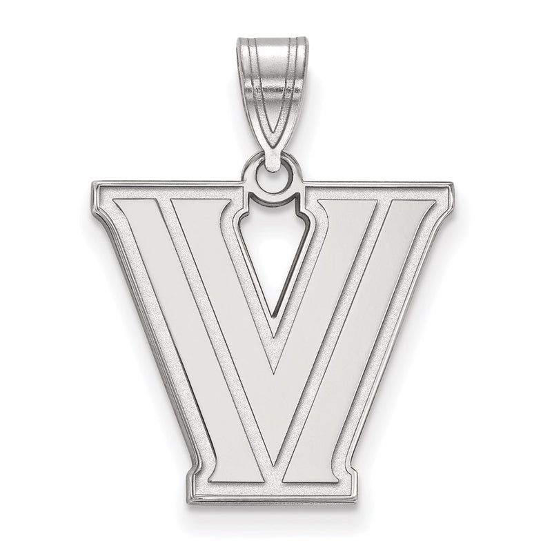 14K White Gold Logoart Villanova University Letter V Medium Pendant
