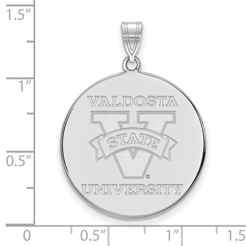 Sterling Silver Rhodium Plated Logoart Valdosta State University Extra Large Disc Pendant