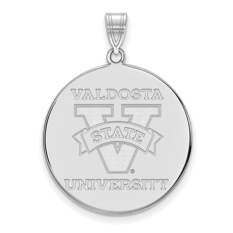 14K White Gold Logoart Valdosta State University Extra Large Disc Pendant