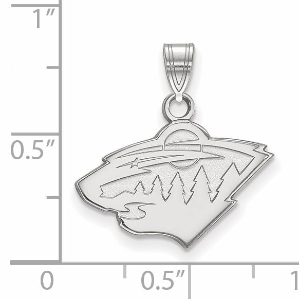 10K White Gold Nhl Logoart Minnesota Wild Small Pendant