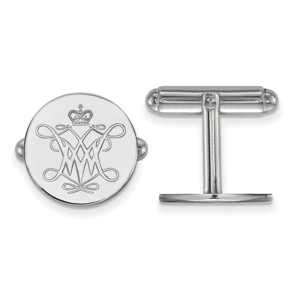 Sterling Silver Rhod-Pltd Logoart College of William and Mary Cuff Links
