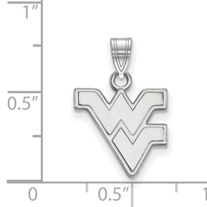10K White Gold Logoart West Virginia University W V Small Pendant