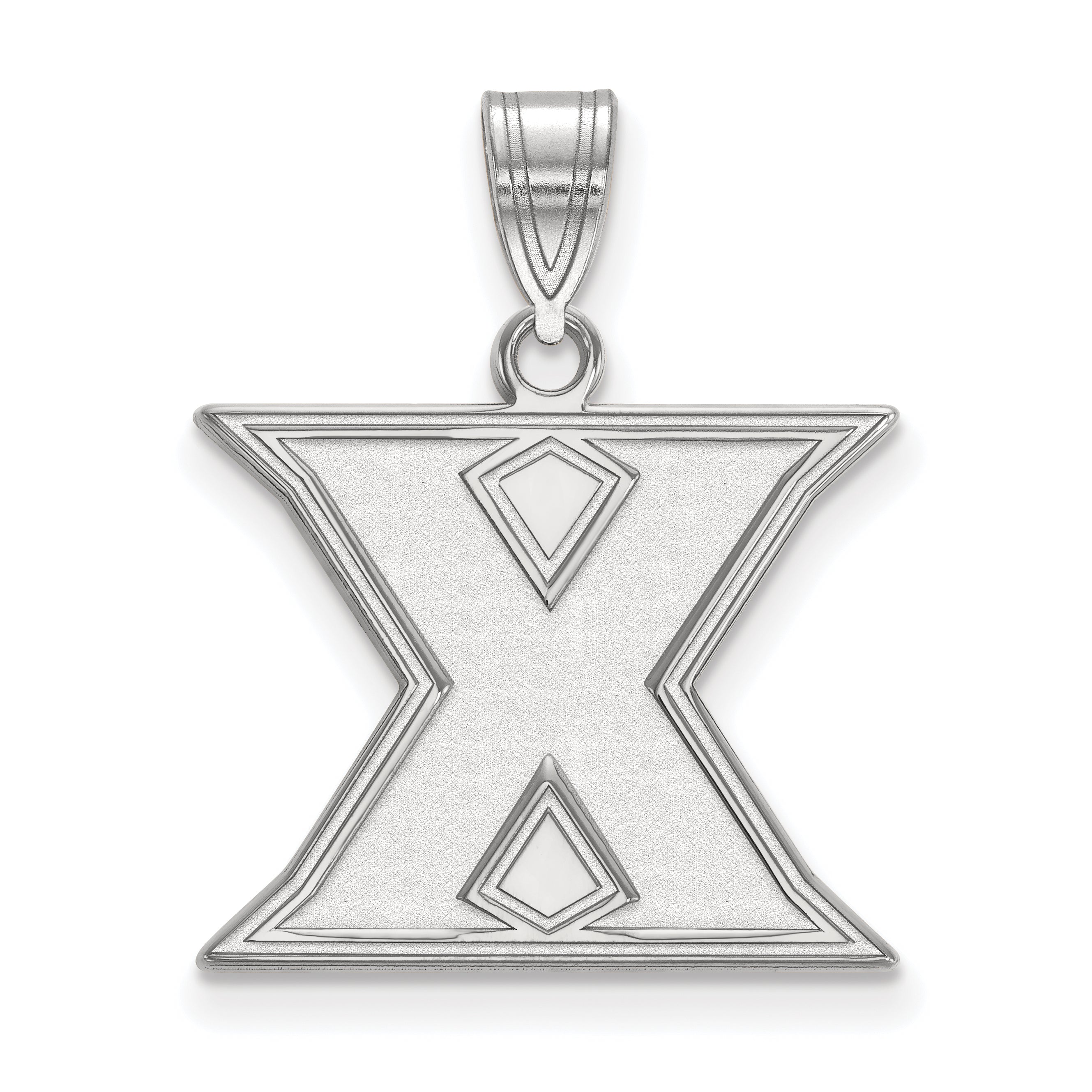 14K White Gold Logoart Xavier University Letter X Medium Pendant