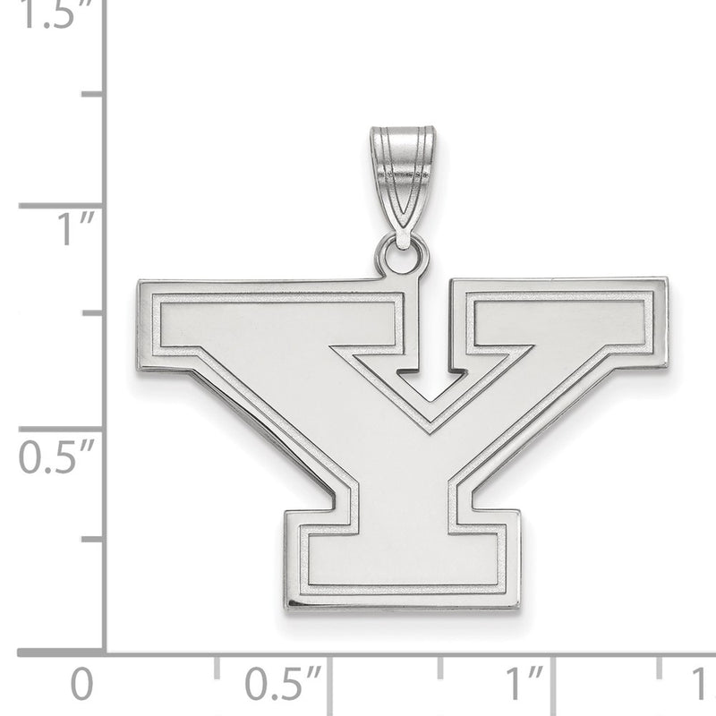 14K White Gold Logoart Youngstown State University Letter Y Large Pendant