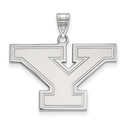 14K White Gold Logoart Youngstown State University Letter Y Large Pendant